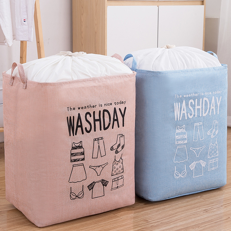 Big Mac Japanese Cotton Linen Storage Bag Storage Box Fabric 100L Giant Can Pack Foldable Dirty Clothes Basket Storage Box