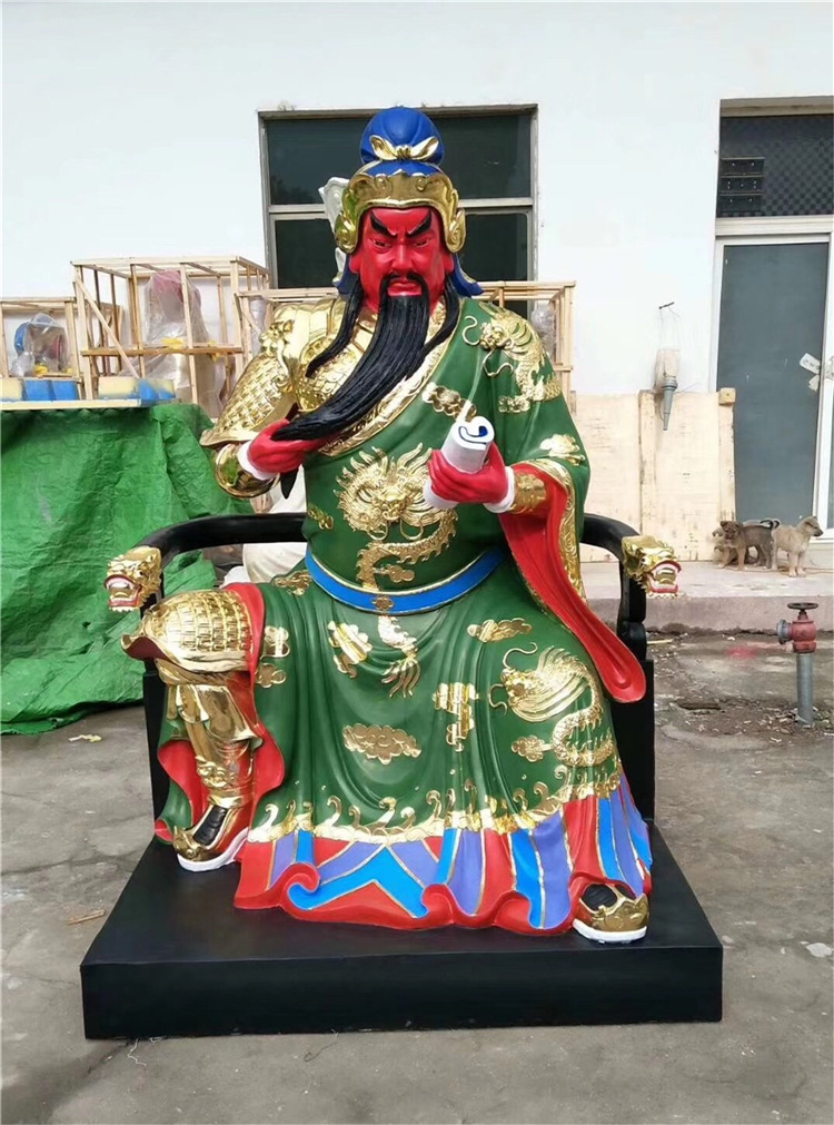 立式关公雕塑摆件 铸铜关公雕塑工艺品 关公塑像摆件 大型关公