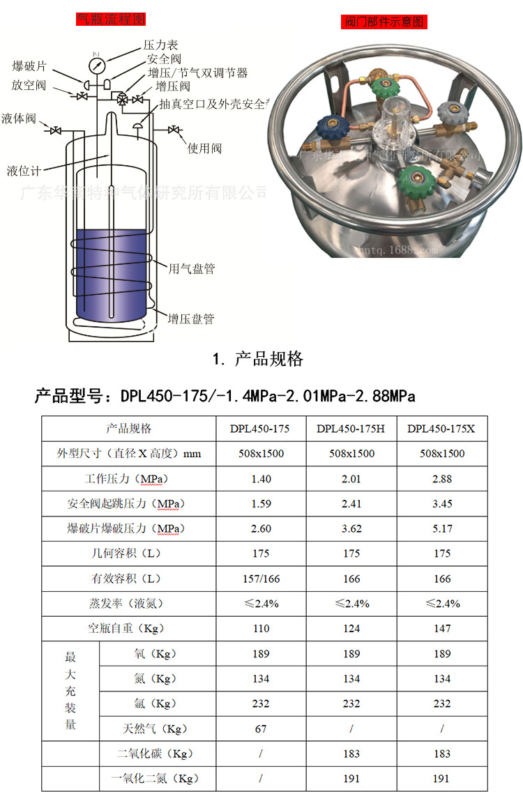 175l dpl-175系列 低温绝热气罐 焊接绝热气瓶 杜瓦瓶 液氧罐氧气