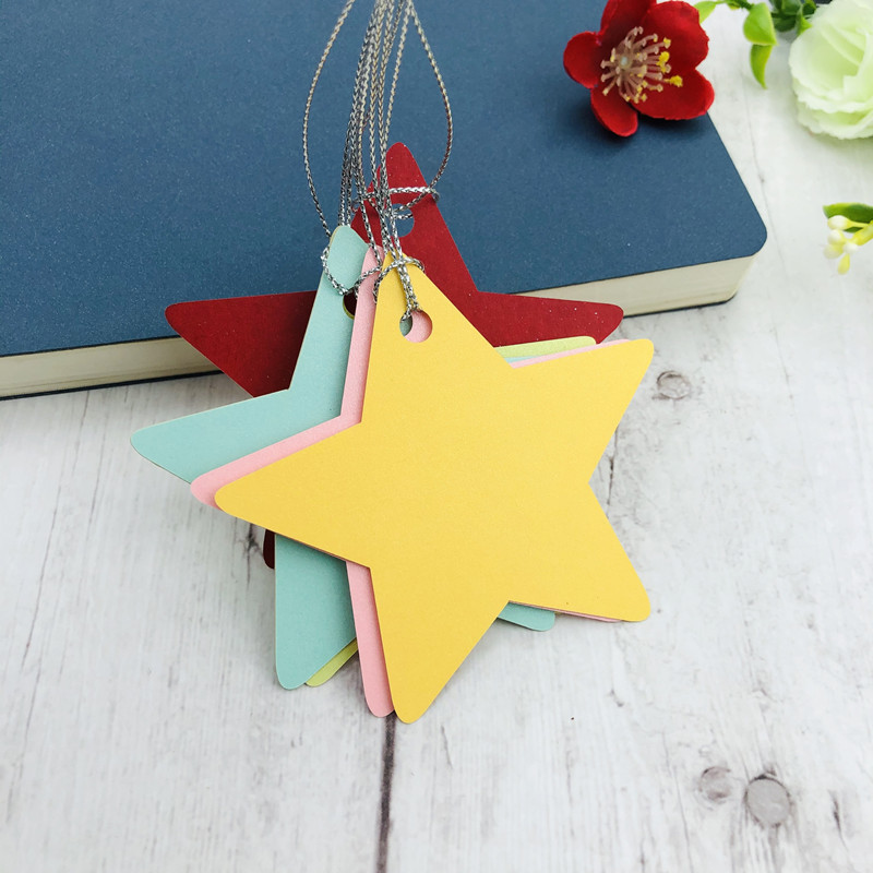 新款彩色五角星装饰卡片 手写心愿卡 许愿卡 感恩节日祝福卡 定制