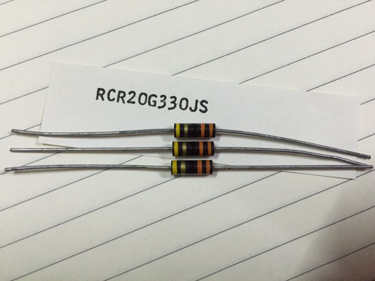 美国正品ab rcr20g330js 33Ω 1/2w 碳芯无感电阻 色环电阻 0.5w