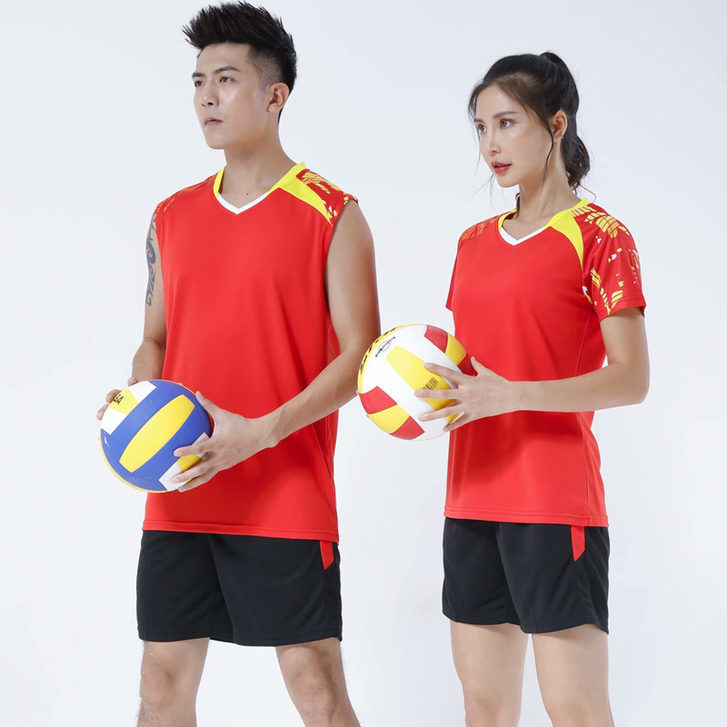 团购定制排球服套装队服女款气排球服装男款速干比赛训练印号球衣