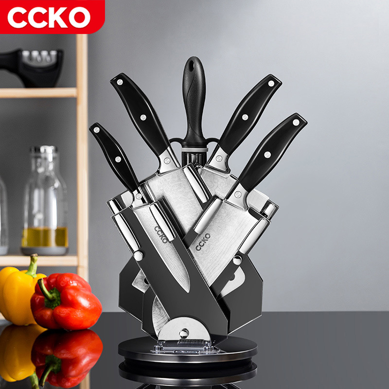 Ccko Knife Kitchen Seven Piece Set Combination Kitchen Knife Full Set Chopping Board Kitchenware Household Kitchen Knife Cutting Board Fruit Knife