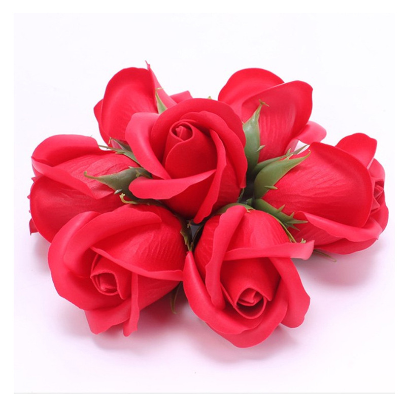 Mother's Day Soap Flower Flower Head Artificial Rose 2 Layers with Stand Base Wrapped Flower Bundled Gift Box for Chinese Valentine's Day Gift