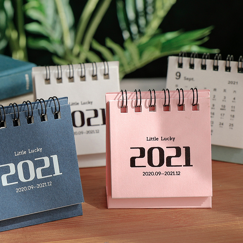 3478简约迷你小台历2021年学生桌面小日历现货批发可印制logo厂家