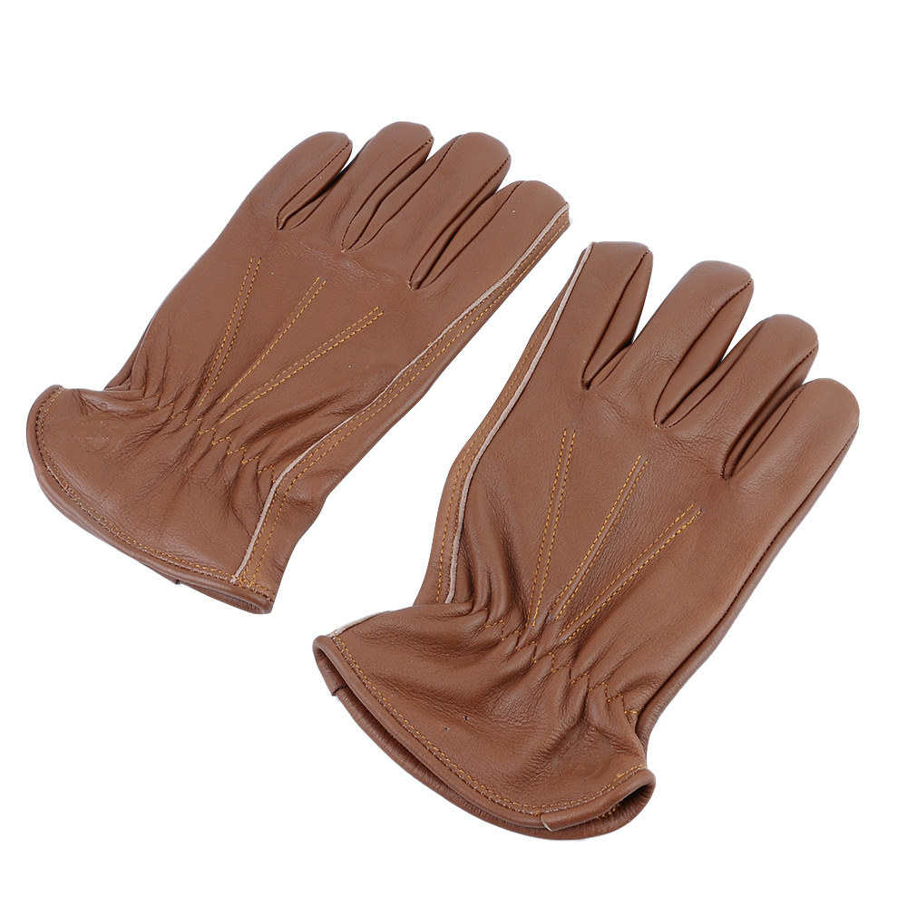 耐脏牛头层皮革手套松紧手套手腕男女通用手套安全工作劳保手套