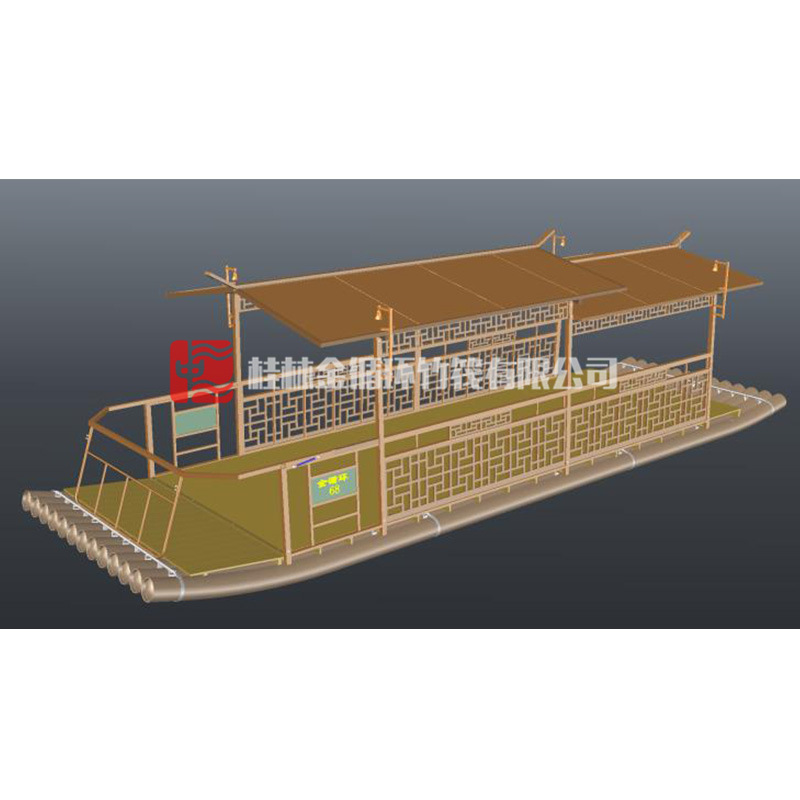 竹筏船中式画舫pvc塑料管船用景区电动 竹筏竹排排筏竹筏船竹排船