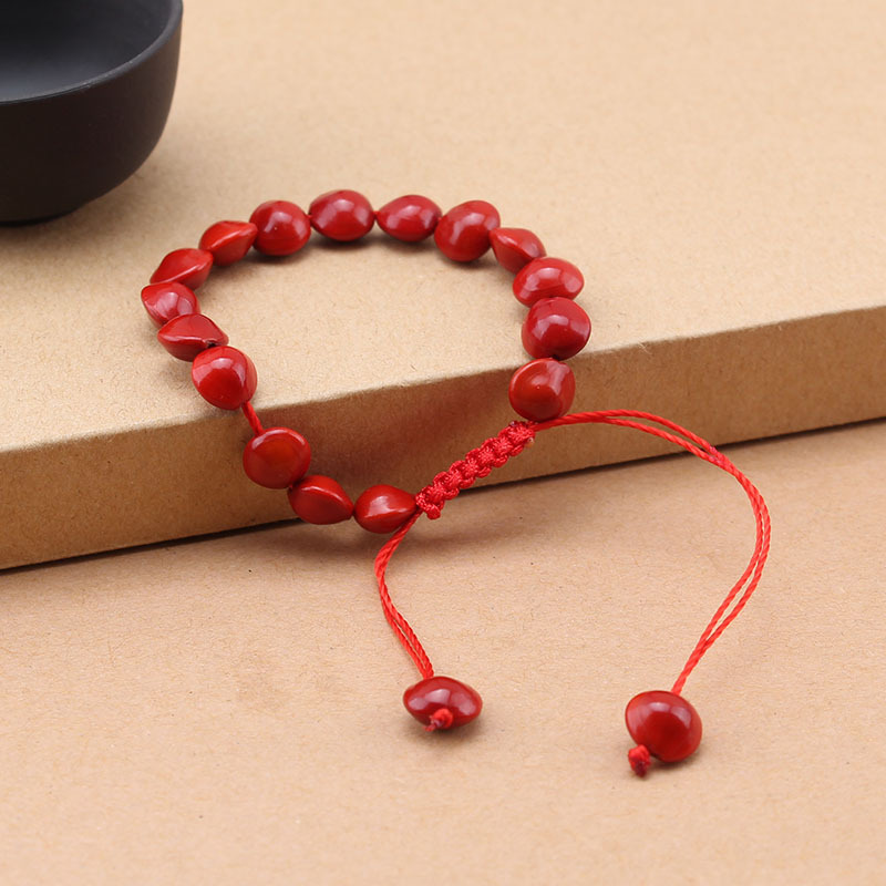 Ethnic Style Red Bean Jequirity Bean Red Bracelet Chinese Red Ornament Necklace Accessories Live Hot