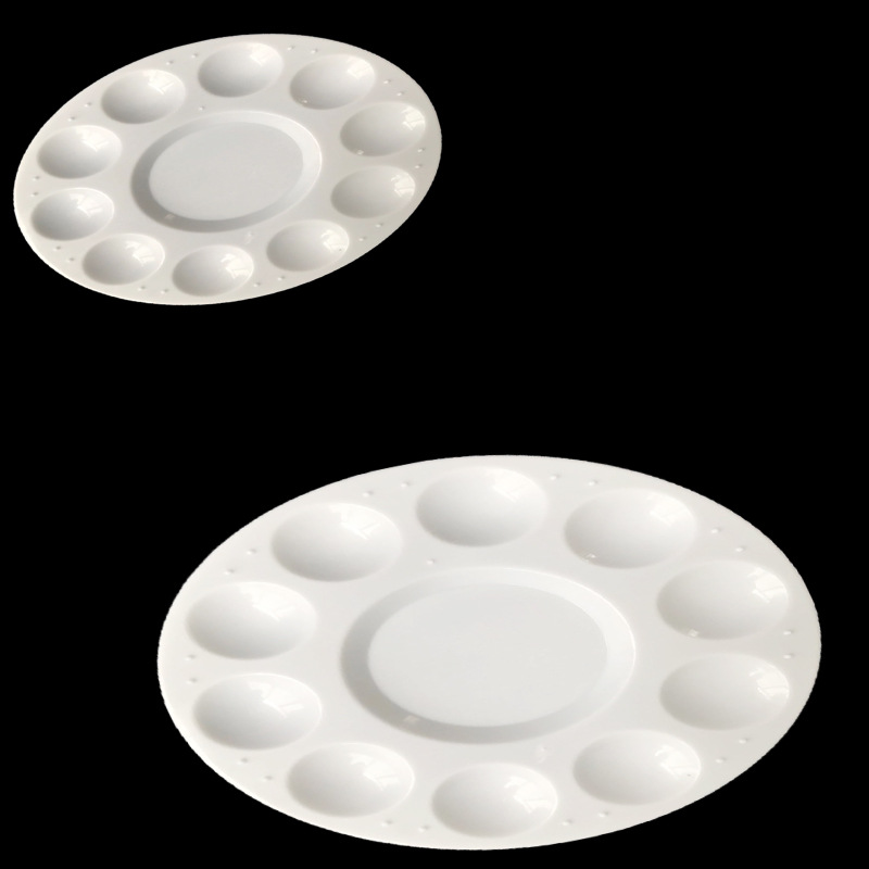 圆形调色盘水粉颜料调色盘塑料调色碟美术绘画多功能调色盘