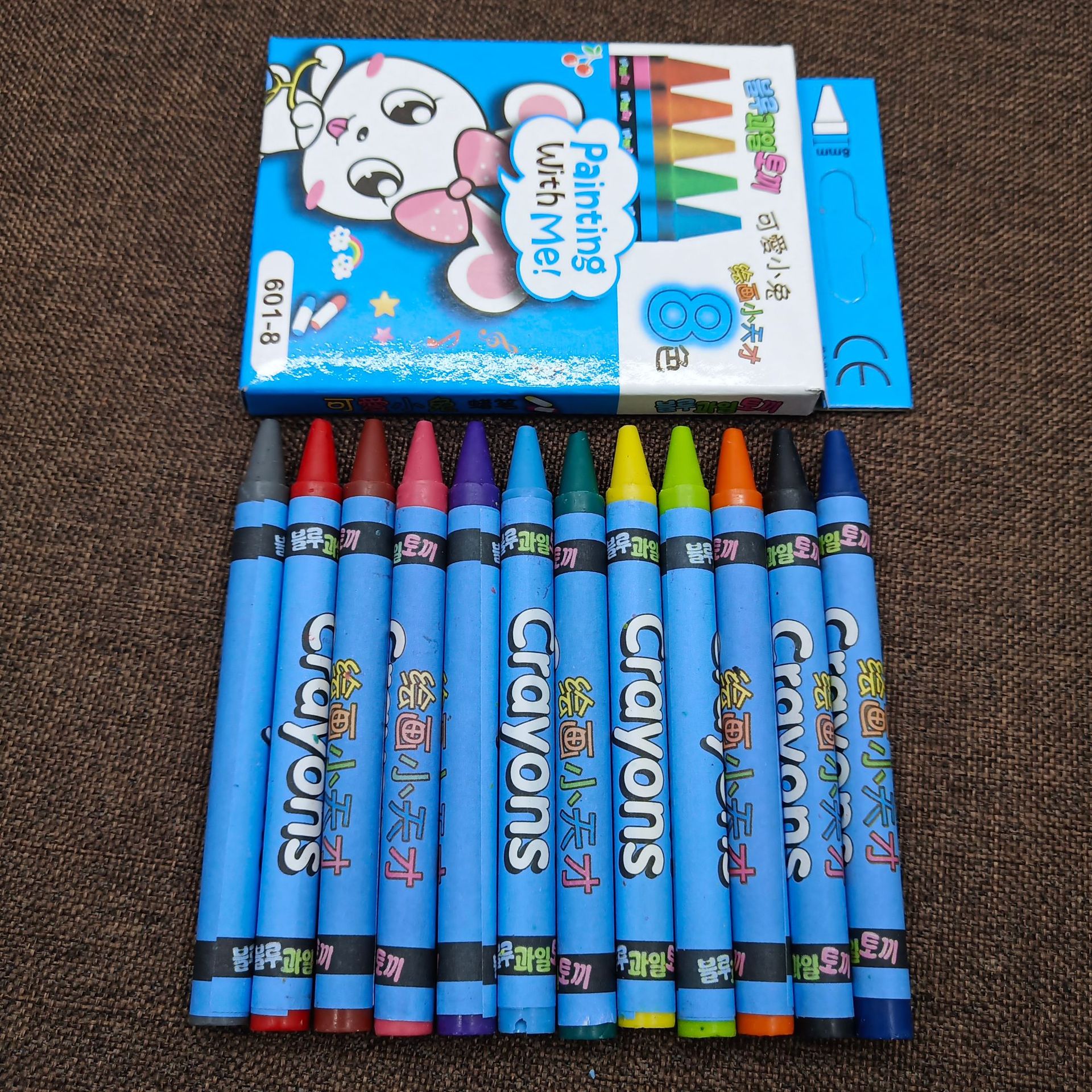 8色12色24色三款可选环保可爱儿童填色涂鸦蜡笔创意学生蜡笔套装