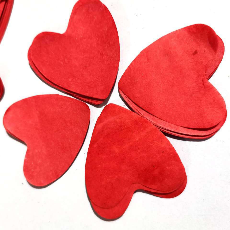 桃心红色爱心纸片礼花填充物内容物婚礼派对舞会桃心形纸片