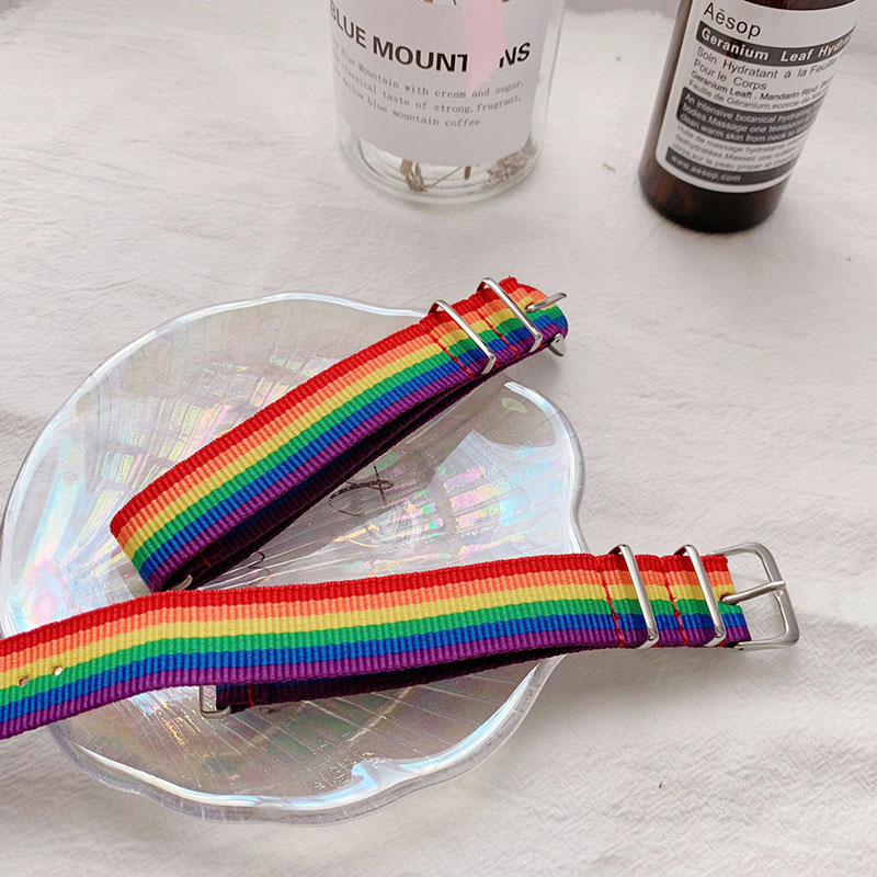 简约彩虹手环个性学生蹦迪炫酷彩色手链百搭闺蜜情侣手带手饰