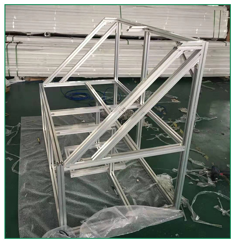 定制车间铝型材工作台铝材架 仓储物流铝型材滑轨架物料放置台厂