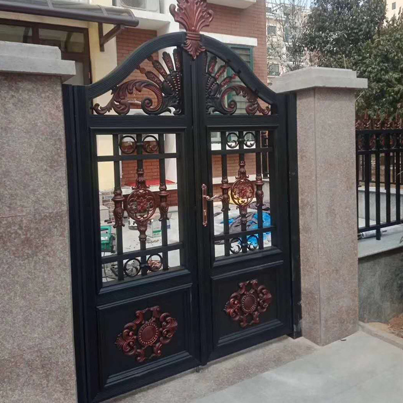 铝艺防盗门 农村别墅大院对开门庭院小区铝合金大门欧式别墅大门