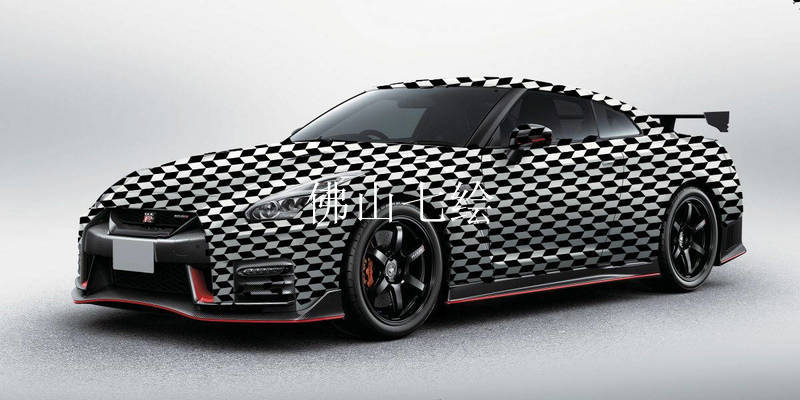 汽车车厂谍照斑马纹黑白格车贴膜伪装者车身贴膜涂鸦谍照改色膜