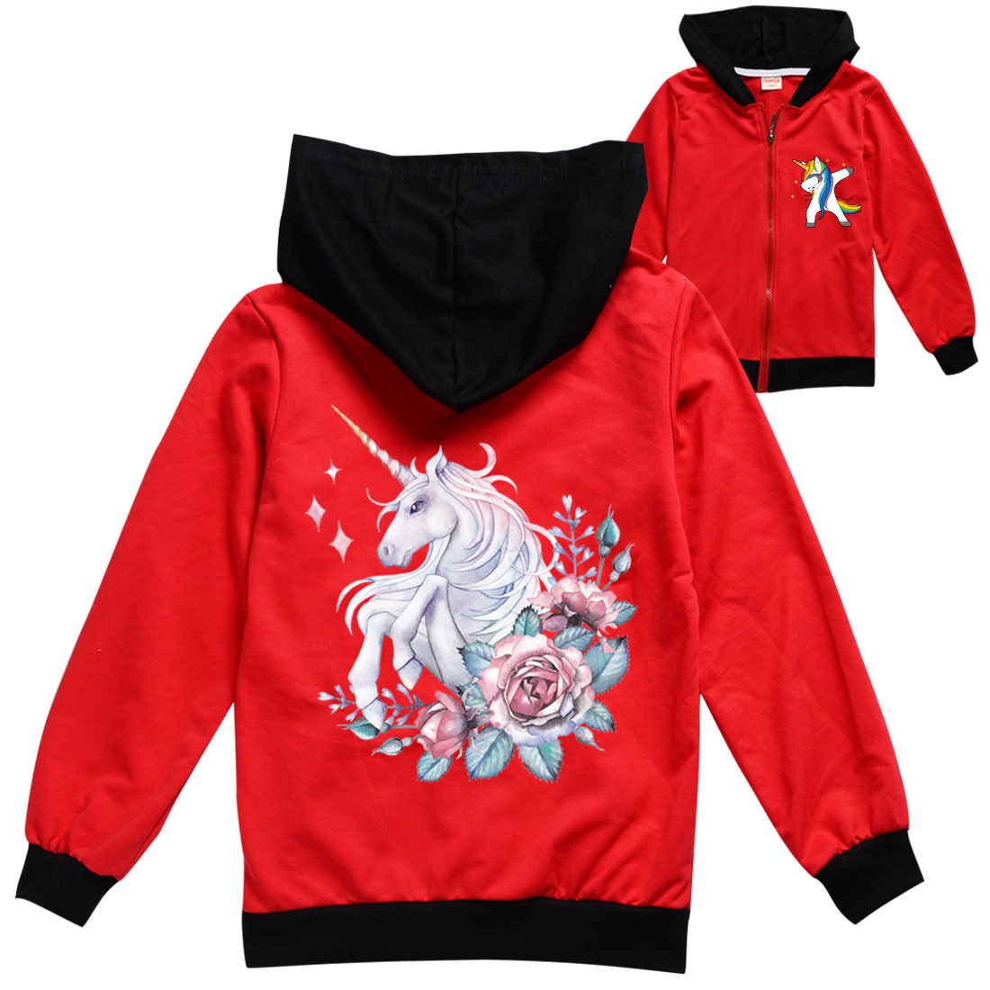 独角兽unicorn 397 外贸卡通童装秋衣 长袖拉链开衫外套一件代发