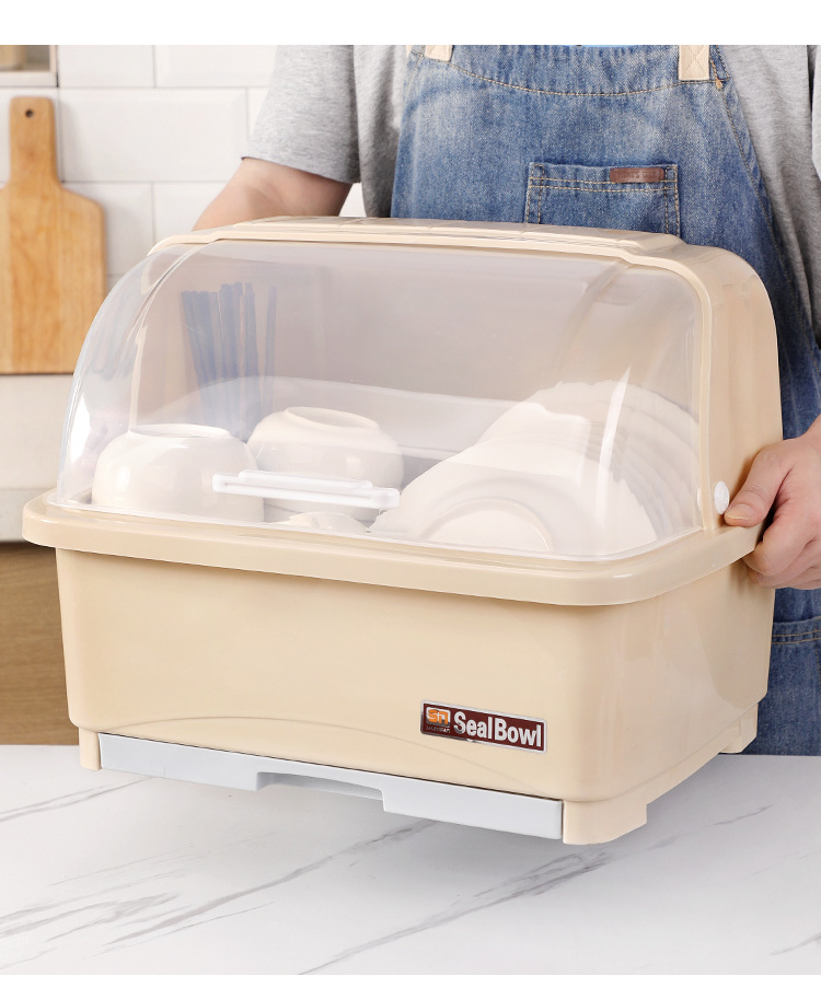 厨房碗柜塑料大号带盖沥水架放碗架置物架装碗箱碗碟架碗筷收纳盒