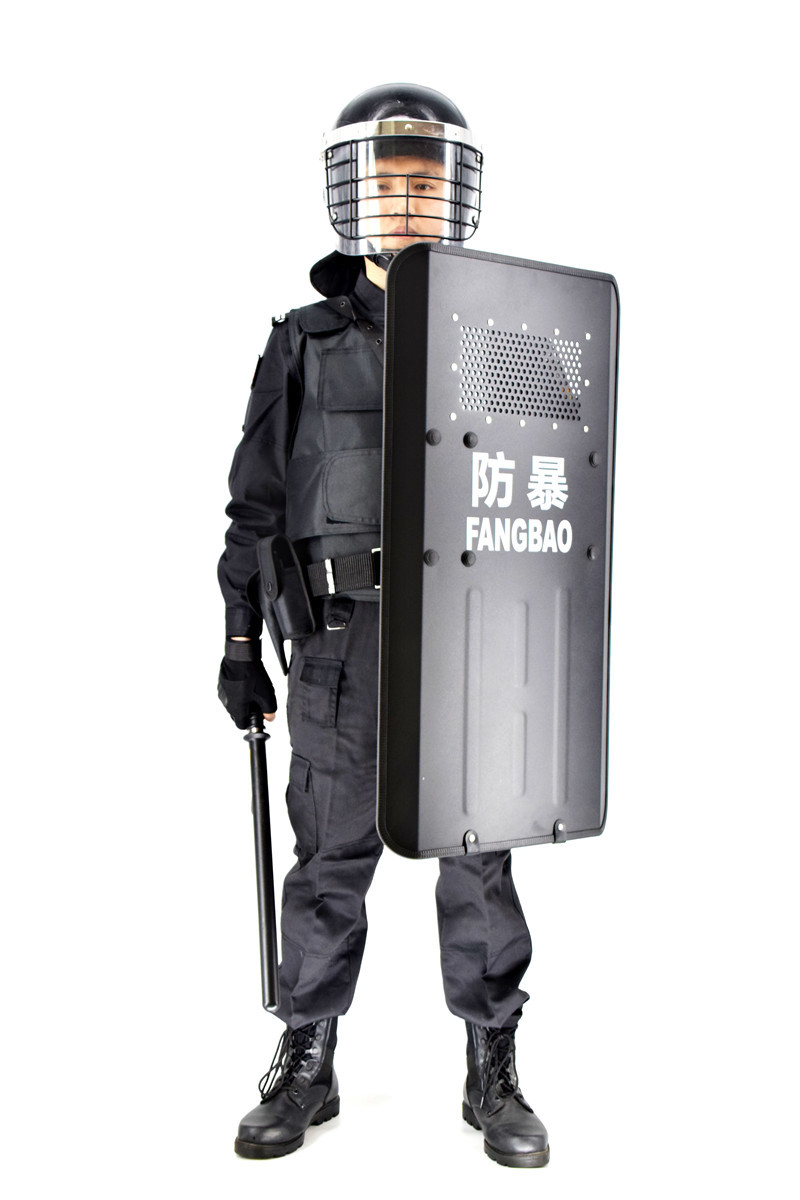 包边铝合金防暴盾牌防爆安保器材保安防身用品反恐维稳装备黑绿色