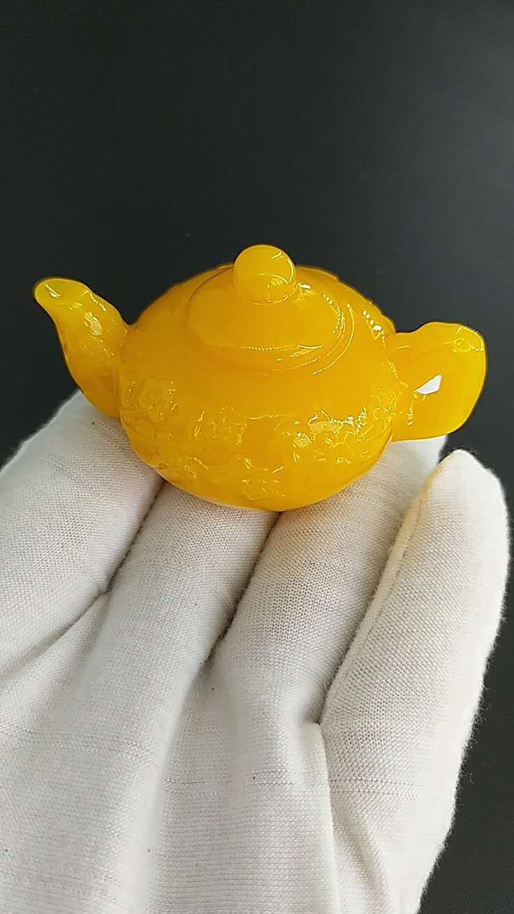 高仿琥珀蜜蜡把把壶摸牌胡牌把件把玩家庭办公小摆件时尚礼品