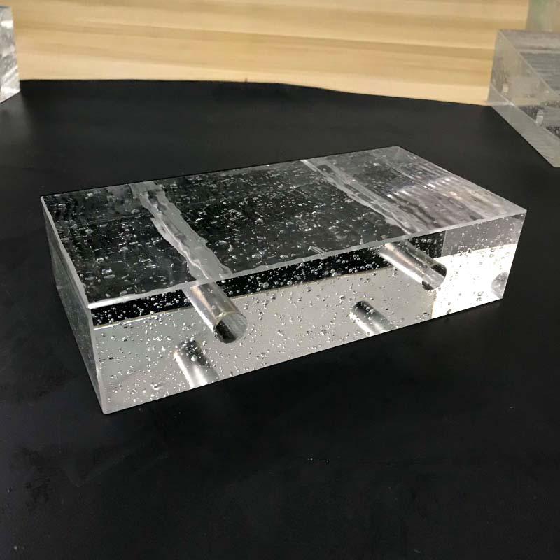 现货热熔实心水晶砖背景墙景观墙 方形有孔玻璃砖隔断墙砖可定制