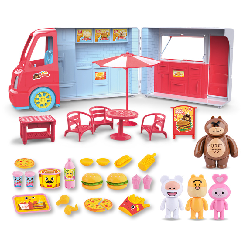 儿童男孩大号餐车玩具冰淇淋车可开门甜品小汽车公主女孩娃娃车