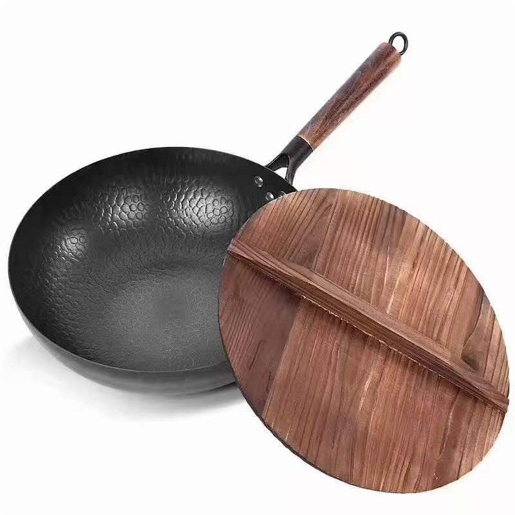 龙滋味手工铁锅老式铁锅家用炒锅不粘锅燃气灶家用炒菜锅无涂层锅