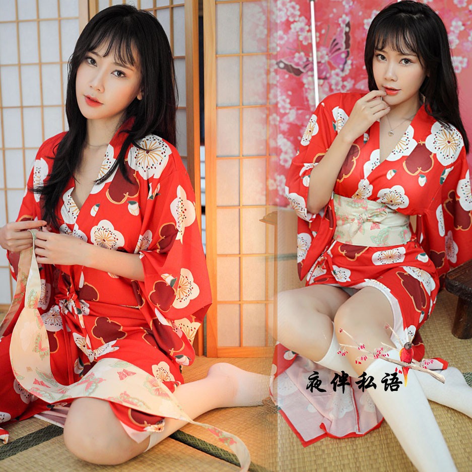 情趣内衣印花浴袍日系和服性感诱惑制服成人学生激情套装睡裙a002