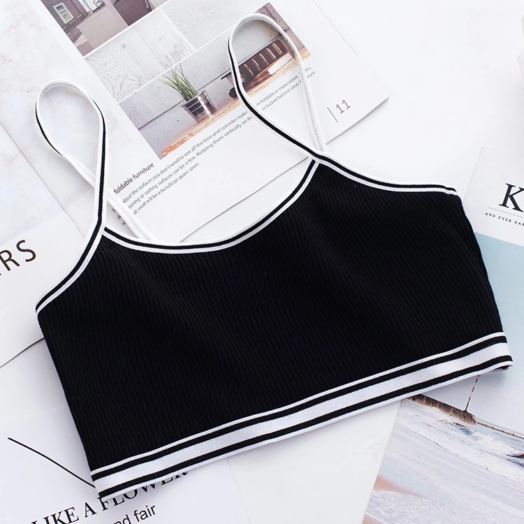 Double-Layer Children's Vest Tube Top Thread Student Growth Period Bra Sports Children's Underwear Bra 9-12 Years Old Girl