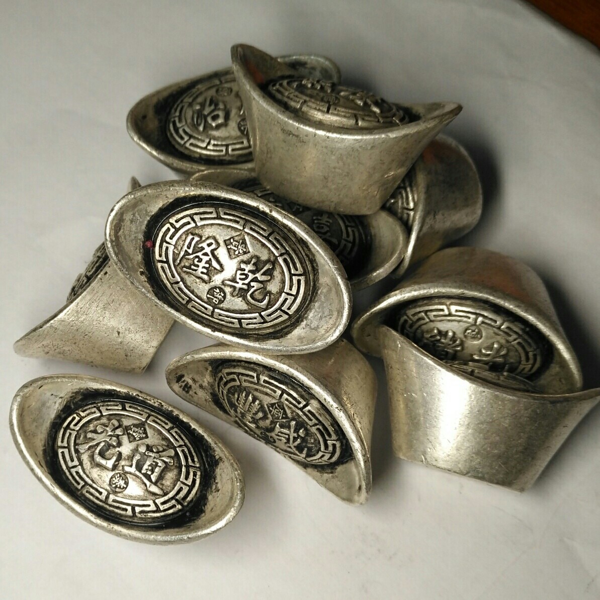 仿古元宝大清库银元宝铜芯镀银顺治乾隆康熙嘉庆道光银锭仿银元宝