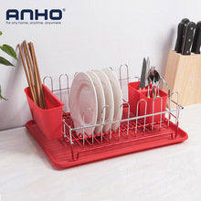 外贸尾货 碗筷沥水架 多功能单层厨房收纳塑料碗碟盘置物架