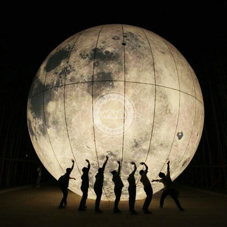 充气发光月球灯商场景区美陈布景仿真大月亮大型月兔兔子气模