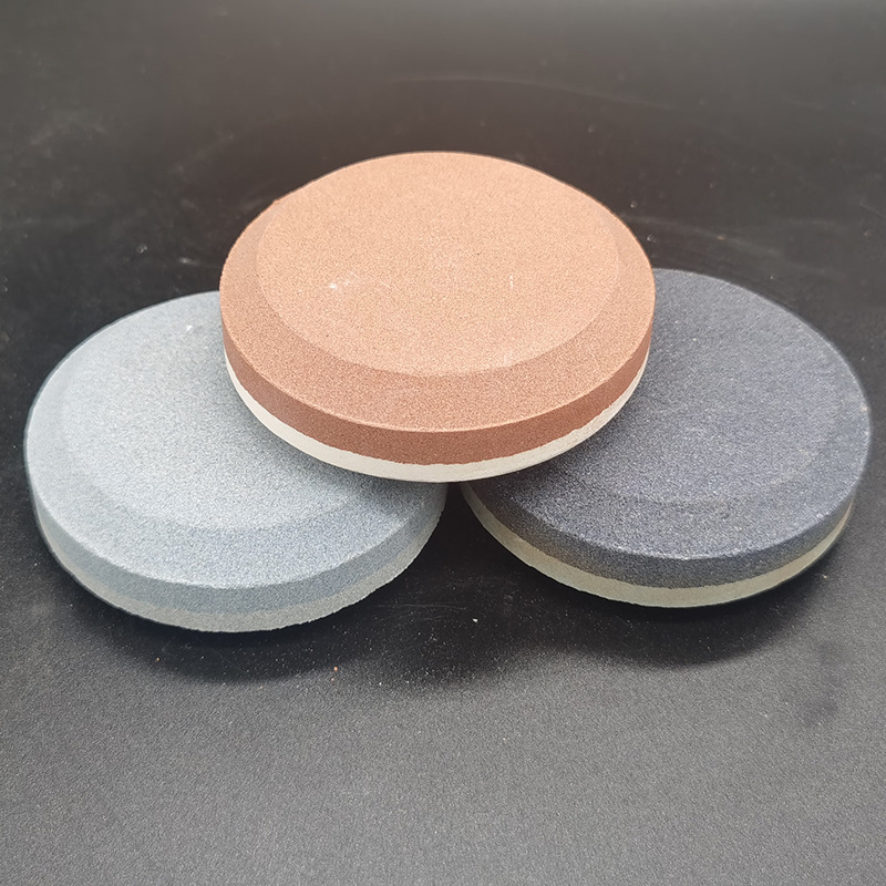 家用菜刀圆形磨刀石爆款 厨房开刃专用白刚玉斧头园林木工磨刀石