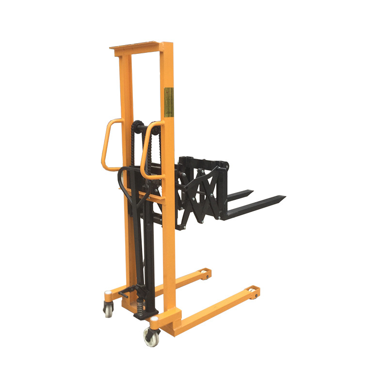 中威货叉折叠前移手动液压堆高车剪叉式装卸车伸缩臂模具升降铲车