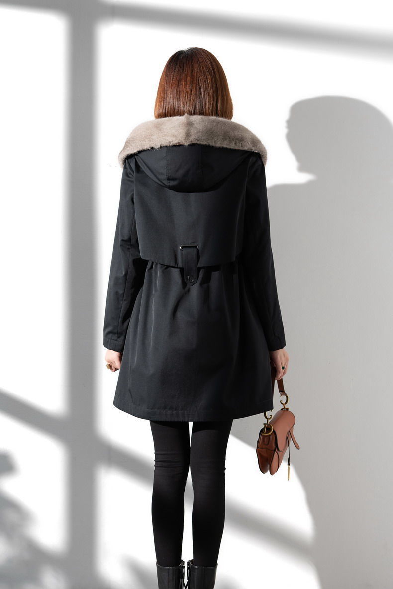 派克服女装2020冬新款海宁皮外套大衣尼克短款水貂皮毛内胆一体