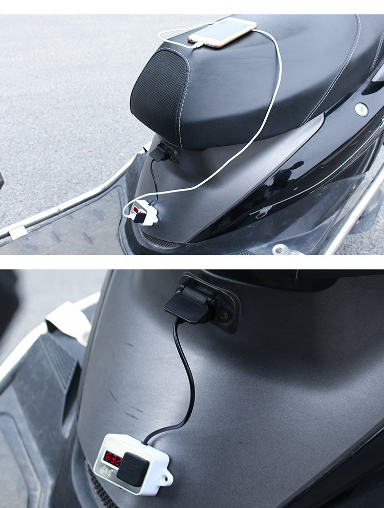 48v60v72v电动车电瓶车手机充电器usb车载充电口转化器接插头改装