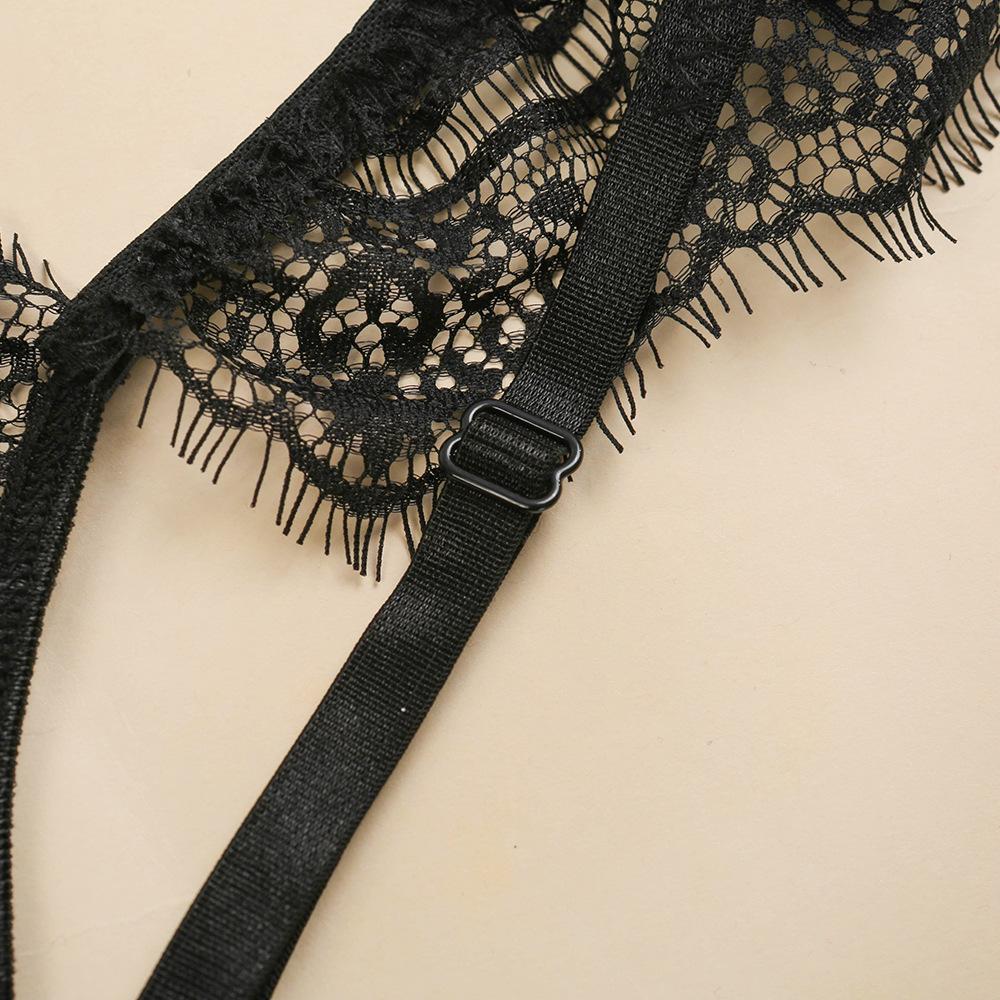 跨境新品2020热销爆款性感蕾丝绑带女吊带分体情趣内衣套装11398