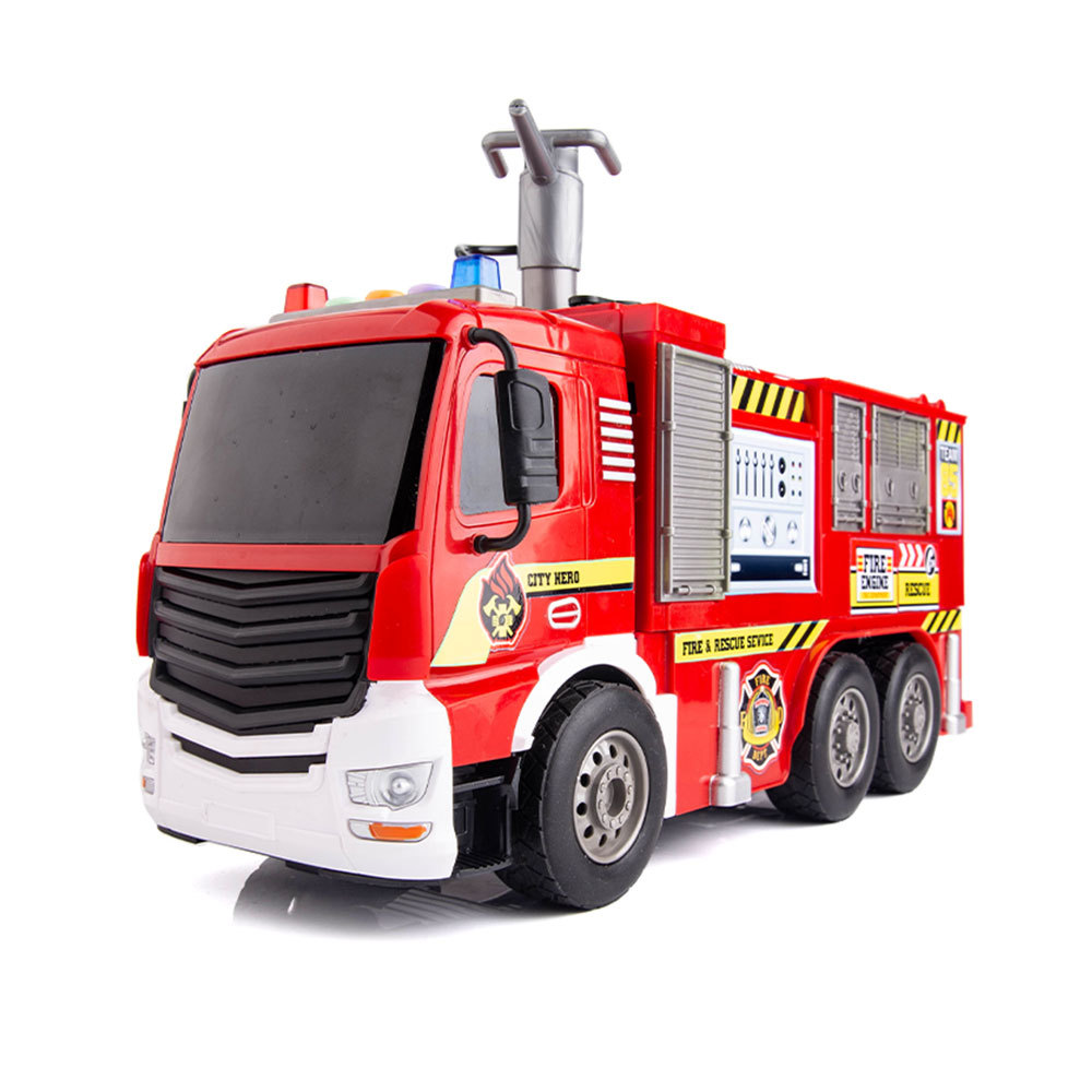 天鹰 仿真可喷水消防 车儿童合金车模型男孩玩具车收纳盒批发代发