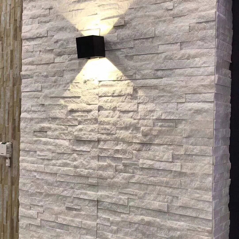 白色文化石 定制文化石 田园文化背景墙 彩色板岩文化石