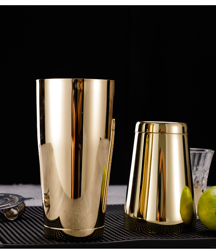 美式波士顿摇酒壶 氷子波士顿 上下带底摇酒调酒器 壶套装摇壶