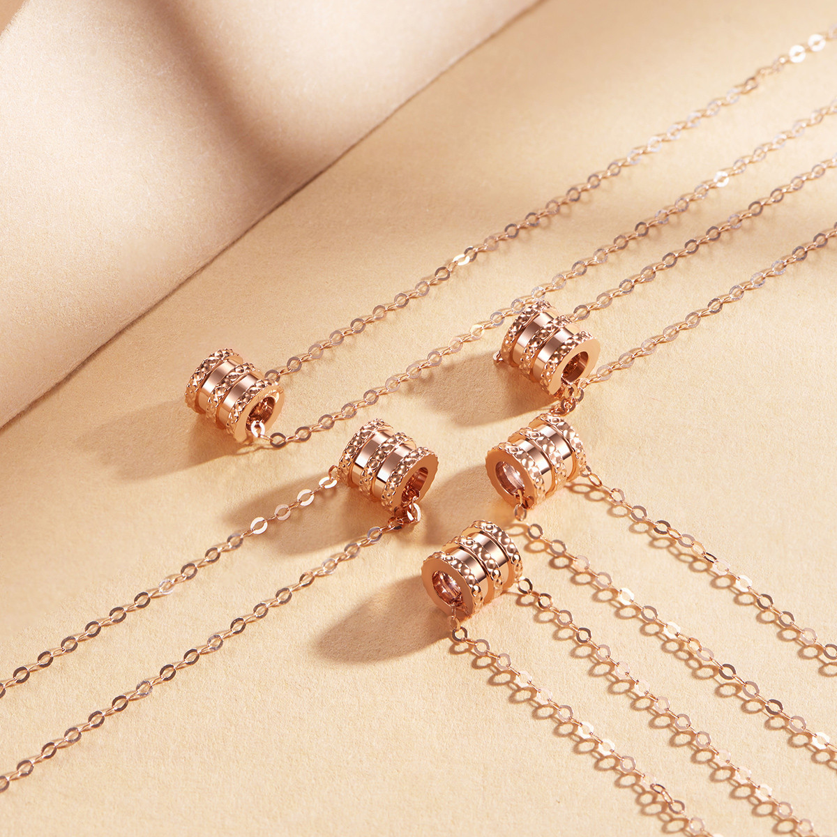 au750黄金首饰批发18k金项链 夏季创意女款简约玫瑰金小蛮腰项链