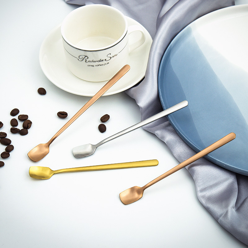 咖啡勺长柄不锈钢搅拌棒调羹迷你小勺子金属可爱调酒勺甜品蜂蜜勺