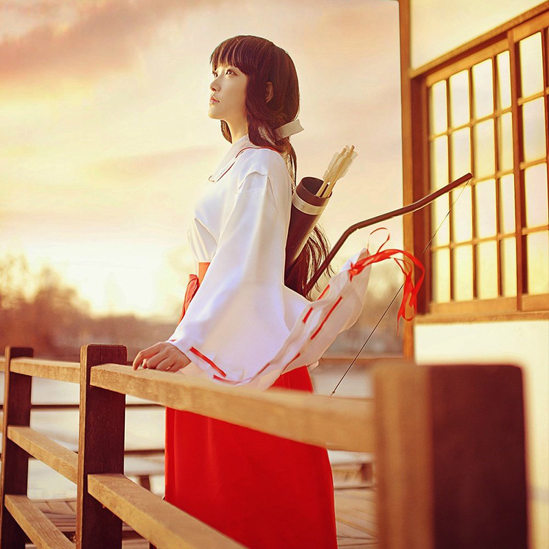 犬夜叉cosplay动漫装桔梗巫女cos服日式和风影楼摄影写真振袖和服