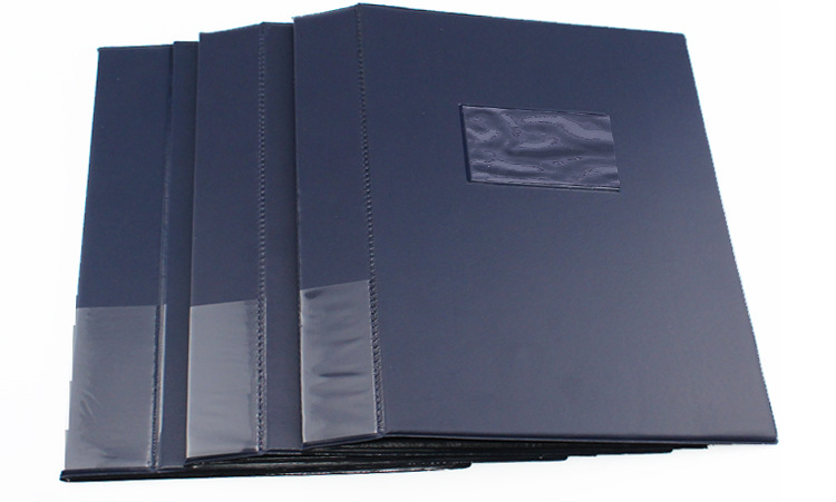工程图纸装订夹老蓝色装订册图纸装订设计文件夹皮革面装订夹批发