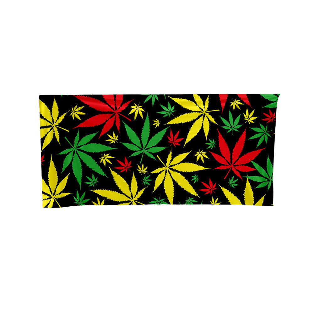 麻叶印花图案成人儿童外出舒适柔软运动毛巾游泳沙滩浴巾可定制