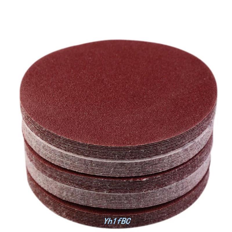红砂纸9寸植绒砂纸圆盘自粘沙纸墙面腻子粉打磨抛光干磨砂纸包邮