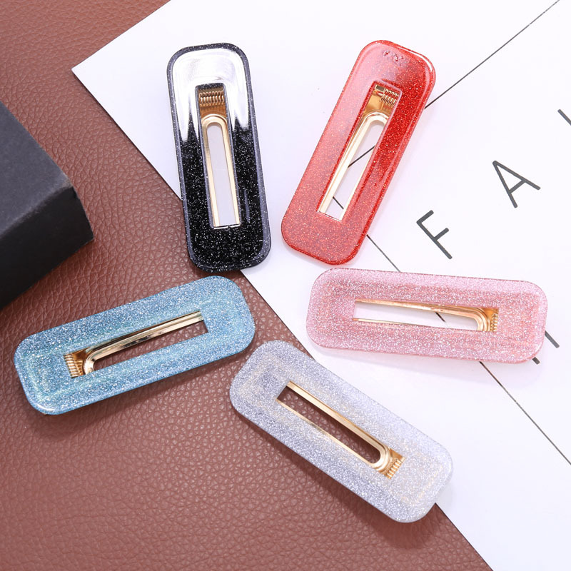 ins网红可爱满天星长方形发夹边夹彩色少女简约刘海压夹韩式发