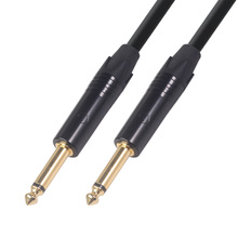镀金头无氧铜导体双屏蔽降噪二芯6.35mm公对公单声道电吉他音频线
