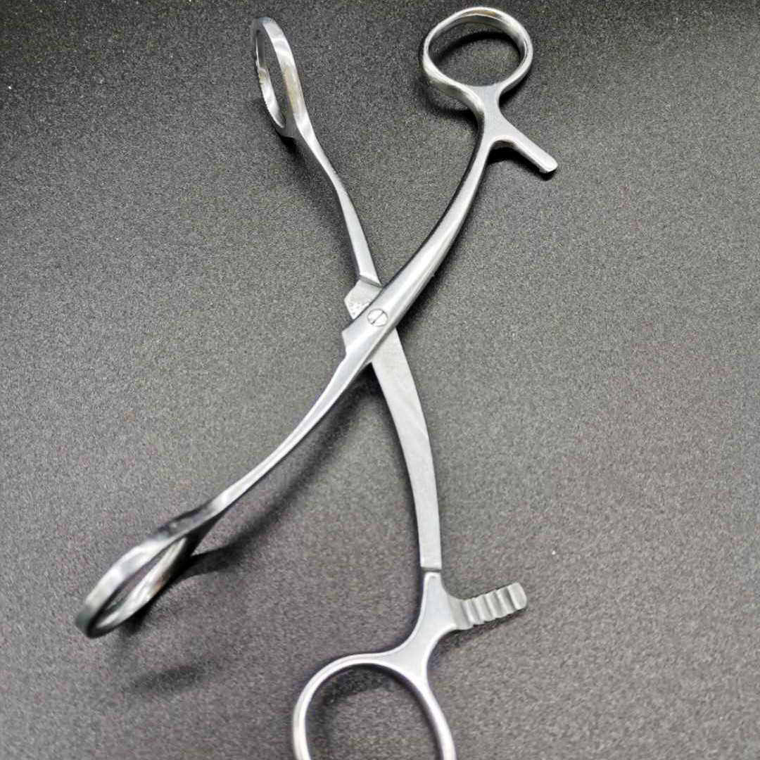 不锈钢医用舌钳拉舌钳口腔科检舌钳牙科钳子17cm口腔科器械医院用