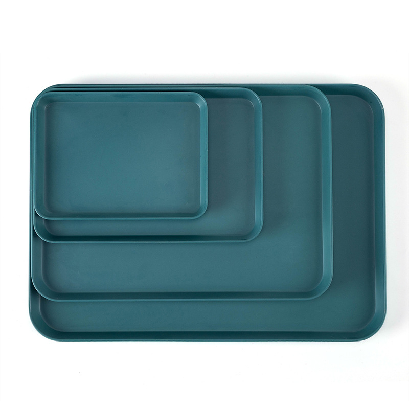 Nordic Ins Plastic Plate Serving Food Plate Household Rectangular Water Cup Storage Cup Plate Fruit Dessert Plate Tea Tray