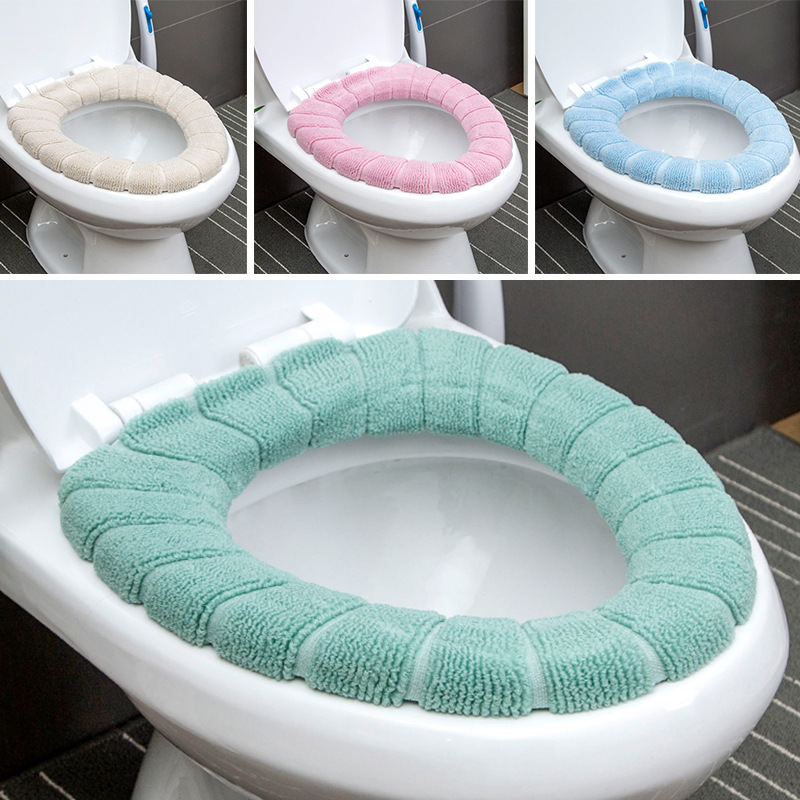 Nordic Pumpkin Plain Toilet Mat Acrylic O-Type Toilet Seat Four Seasons Universal Washable Toilet Bowl Sets